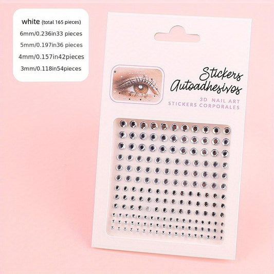 165 Pcs Eye & Face Acrylic Crystal Sticker Makeup Party Halloween Cosplay