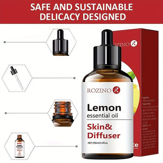 100ml Organic Lemon Essential Oil for Skin Care Massage Aromatherapy