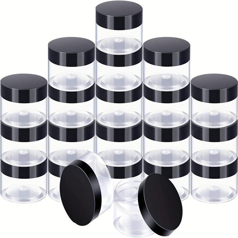 10pcs Clear Plastic Cans with Lids Wide Mouth Storage Containers 1oz
