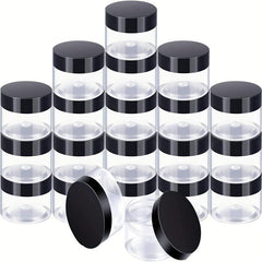 10pcs Clear Plastic Cans with Lids Wide Mouth Storage Containers 1oz