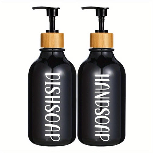 500ml Lotion & Soap Dispenser Set for Kitchen Sink, Countertop Decorative Bottle