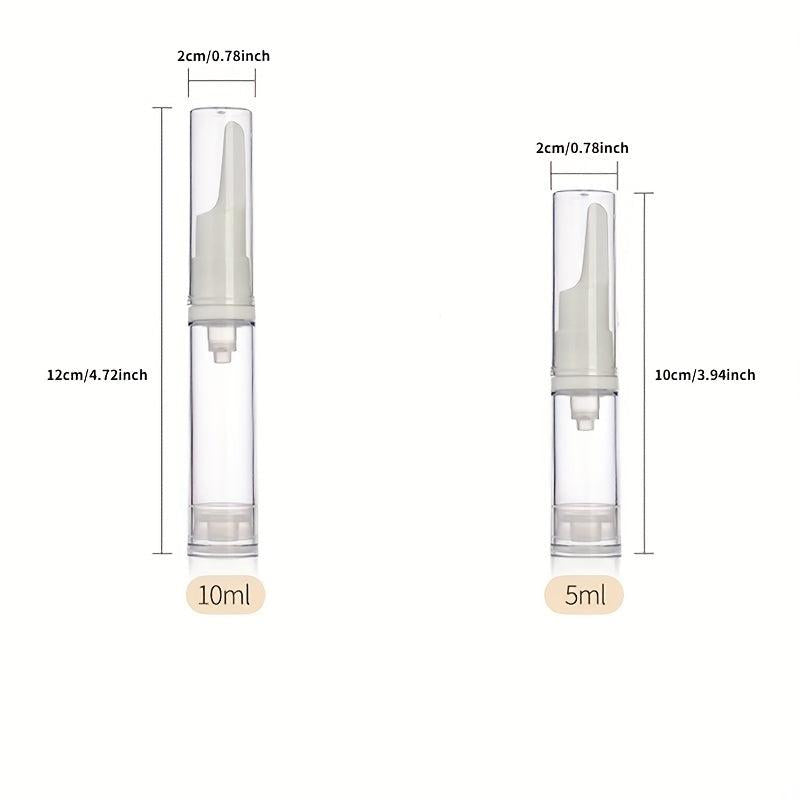 5 Pack 10ml Travel Airless Pump Bottles for Toiletries