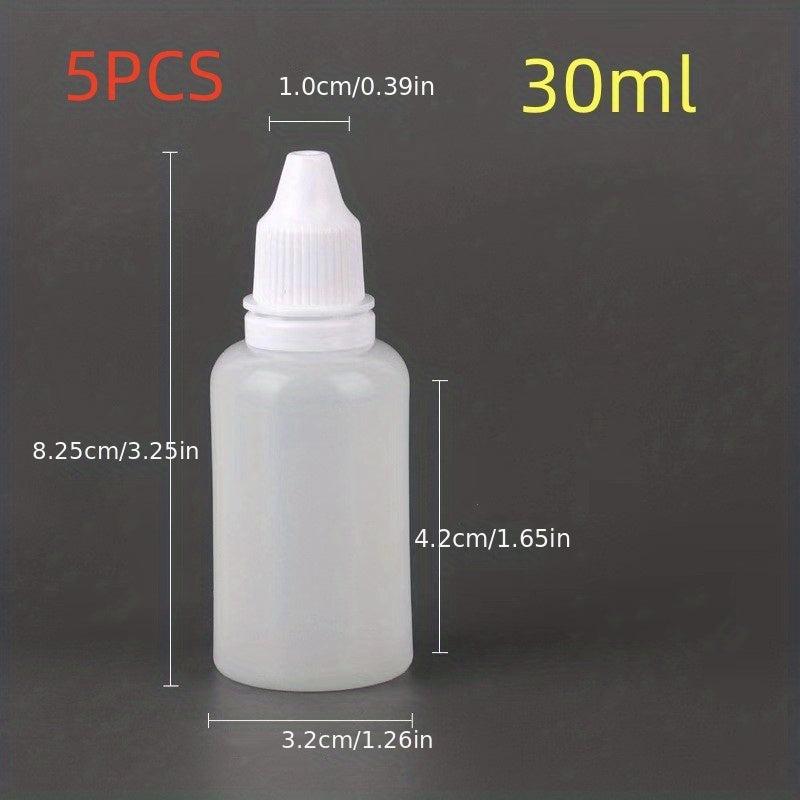 5pcs Eye Liquid Dropper Vials w/ Screw Cap 5ml 10ml 30ml Storage Container