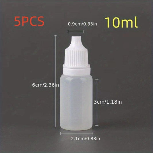 5pcs Eye Liquid Dropper Vials w/ Screw Cap 5ml 10ml 30ml Storage Container