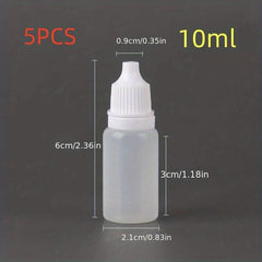 5pcs Eye Liquid Dropper Vials w/ Screw Cap 5ml 10ml 30ml Storage Container