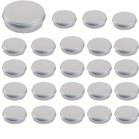 24 Pcs 60ml Aluminum Jars Cosmetic Sample Containers with Screw Cap Lid