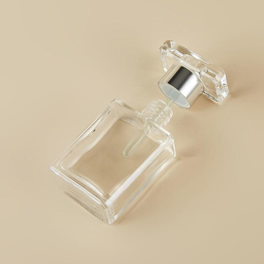 15ml Transparent Essence Bottle with Square Cover - Portable and Refillable
