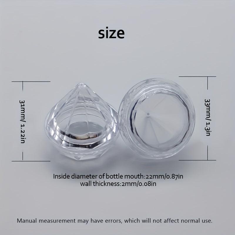 50pcs Clear Refillable Empty Cosmetic Jars Diamond Shape 