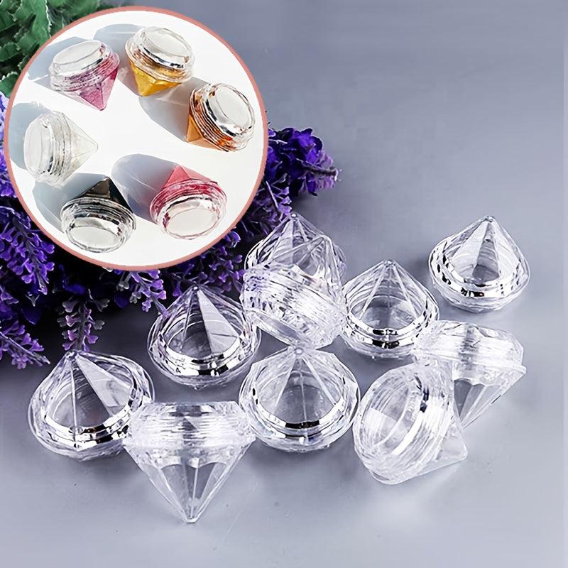 50pcs Clear Refillable Empty Cosmetic Jars Diamond Shape 