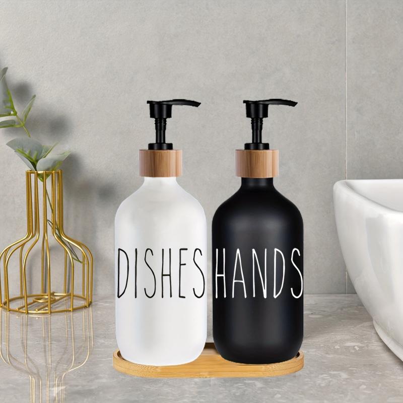 Farmhouse Hand & Dish Soap Dispenser Set - Refillable Pump for Kitchen