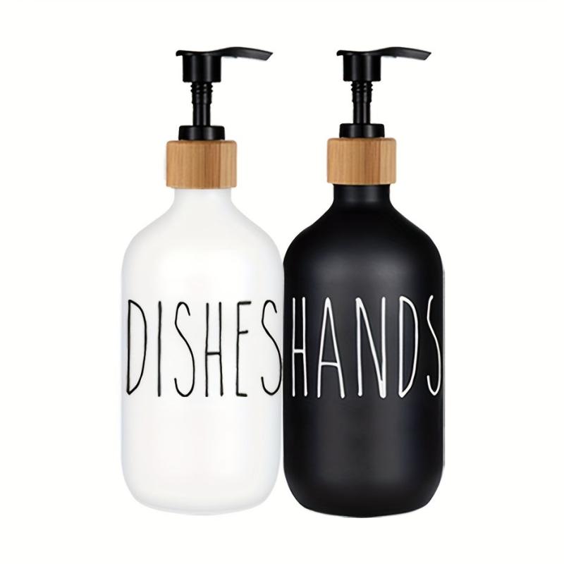Farmhouse Hand & Dish Soap Dispenser Set - Refillable Pump for Kitchen