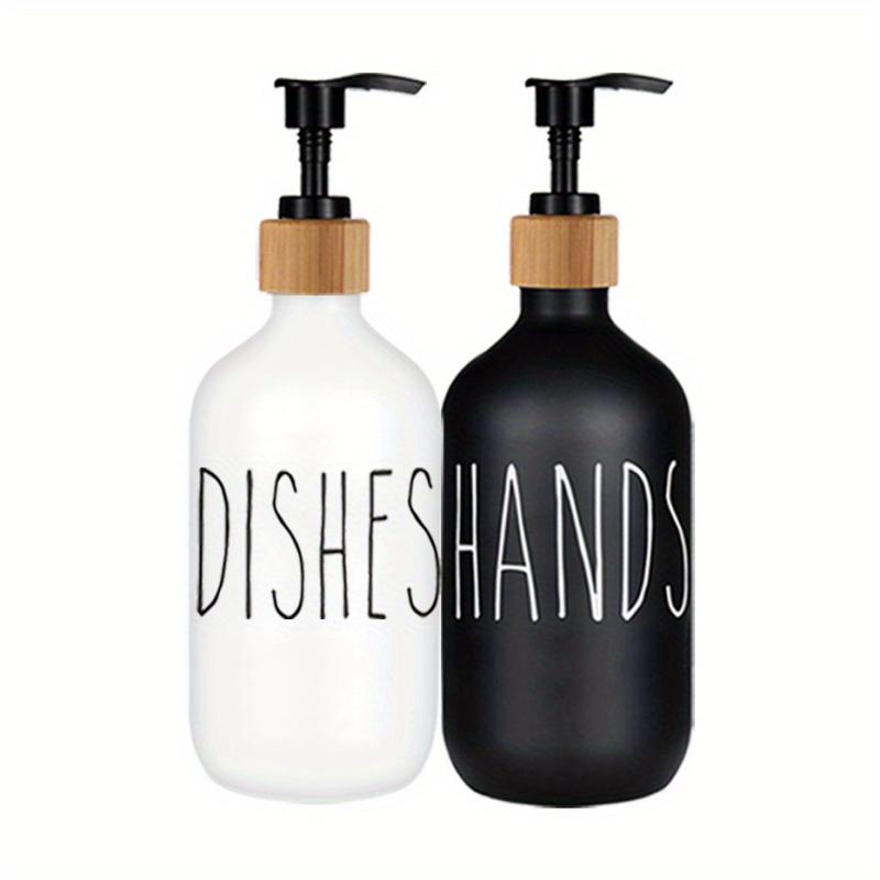 Farmhouse Hand & Dish Soap Dispenser Set - Refillable Pump for Kitchen