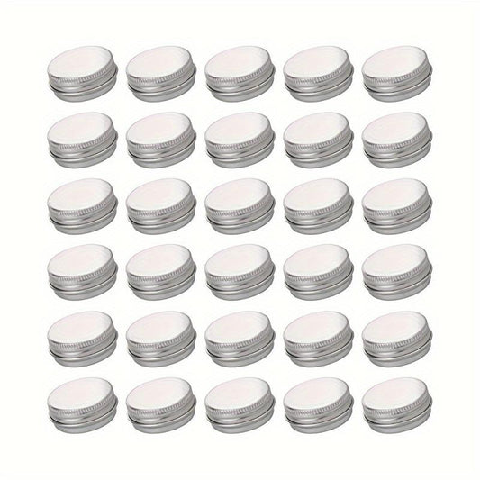 32pcs 0.5oz Aluminum Tin Jars with Screw Lid & Labels