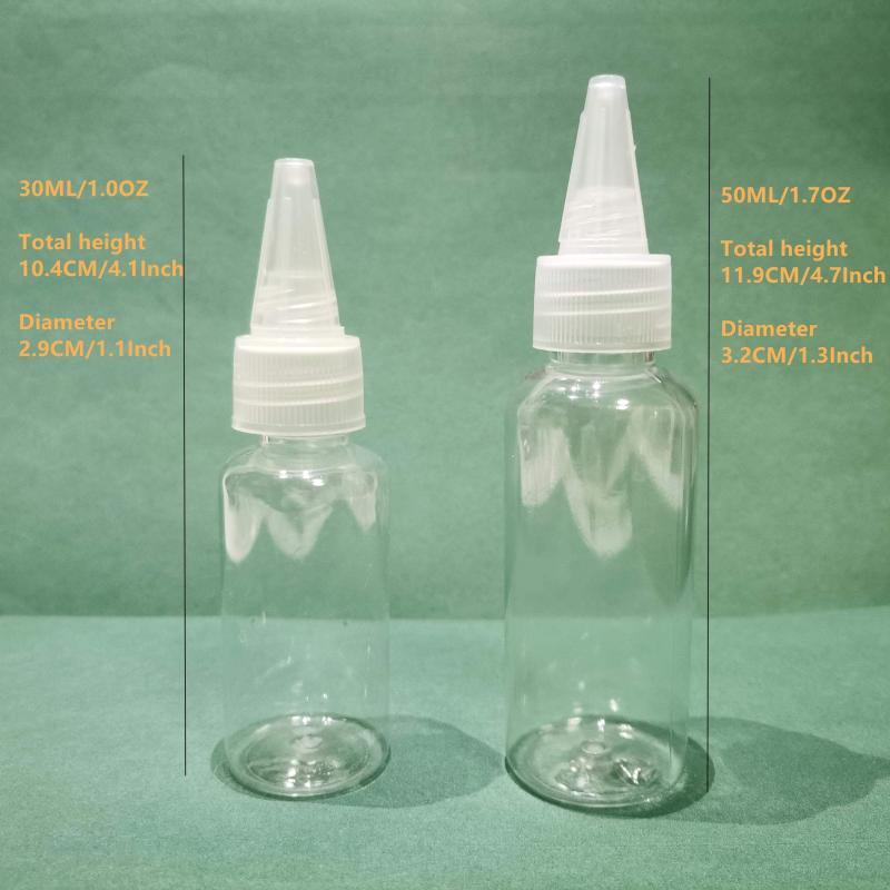 2pcs Squeeze Bottles 30ml & 50ml Twist Cap for Oils Crafts Art Glue Ink