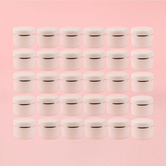 30pcs 10ml Cosmetic Jars with Liners and Lids for Creams Lotions Lip Balm