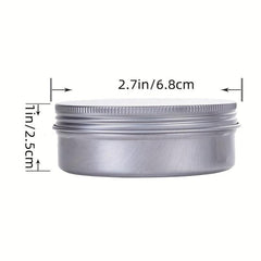 12pcs 2oz Aluminum Tin Jar for Cosmetics Skincare Screw Lid Round Container