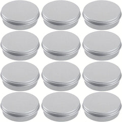 12pcs 2oz Aluminum Tin Jar for Cosmetics Skincare Screw Lid Round Container