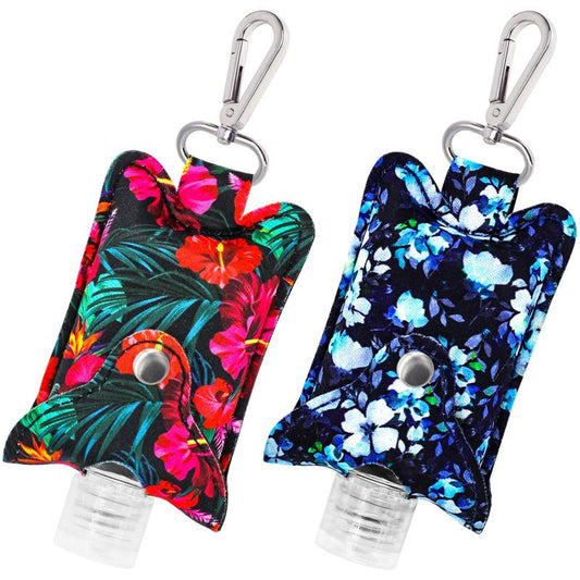 Leak Proof Refillable Travel Bottles with Keychain Holder 2oz Squeeze Bottles