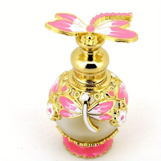 Dragonfly Cap Perfume Bottle Retro Butterfly Glass Empty Container