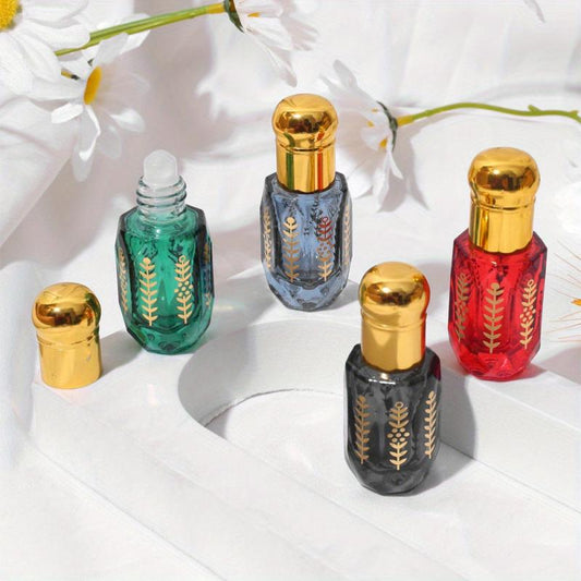 4pcs Leak Proof Vintage Essential Roller Bottles 6ml