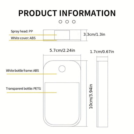 Refillable Portable Card Spray Bottle with Fine Mist for Perfume Hand Sanitizer
