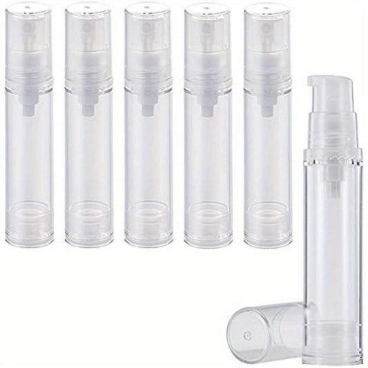 6Pcs Clear Airless Pump Bottle Empty Travel Size Dispenser Makeup Storage Vial