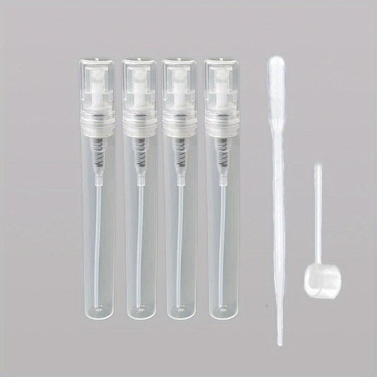 4 Pcs Mini Clear Plastic Spray Bottle Portable Small Perfume Atomizer 5ml