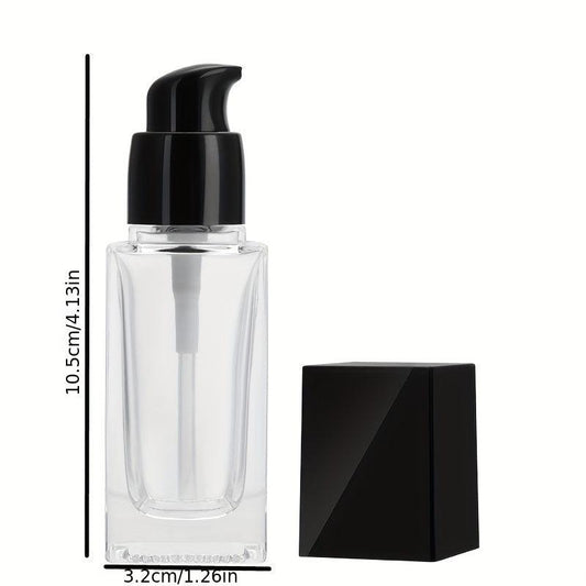 30ML Glass Foundation Bottle with Square Pump for Oils Cosmetics Samples
