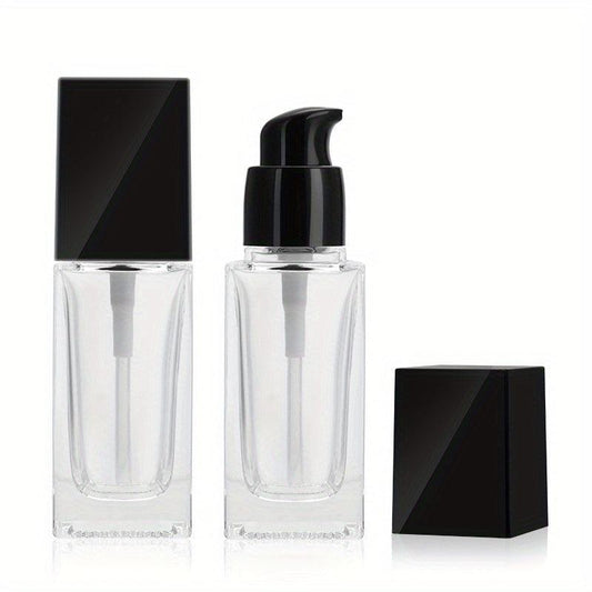 30ML Glass Foundation Bottle with Square Pump for Oils Cosmetics Samples