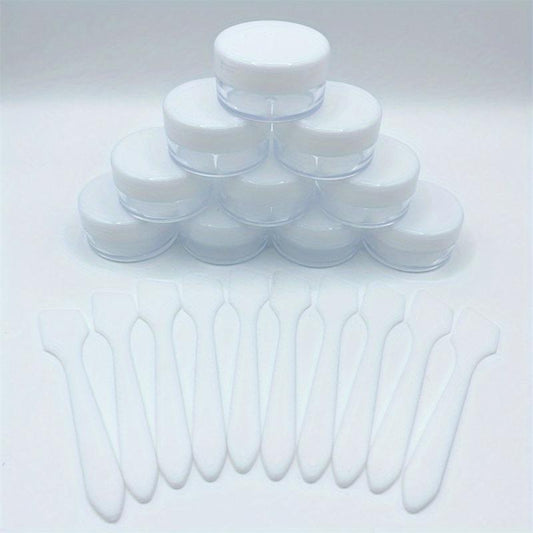 10pcs 10ml Mini Cosmetic Jars with Spatulas for Cosmetics