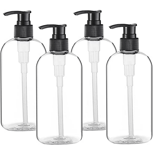 250ml Pet Press Bottle with Pump for Body Wash Shampoo Clear Cylinder