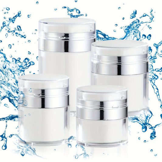 4 Pcs Empty Airless Cosmetic Container Pump Jar for Creams Gels Lotions