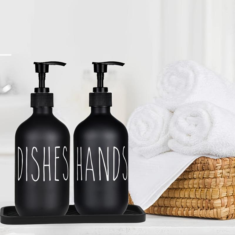 2 Pack Matte Plastic Soap Dispenser Bottles Reusable Set