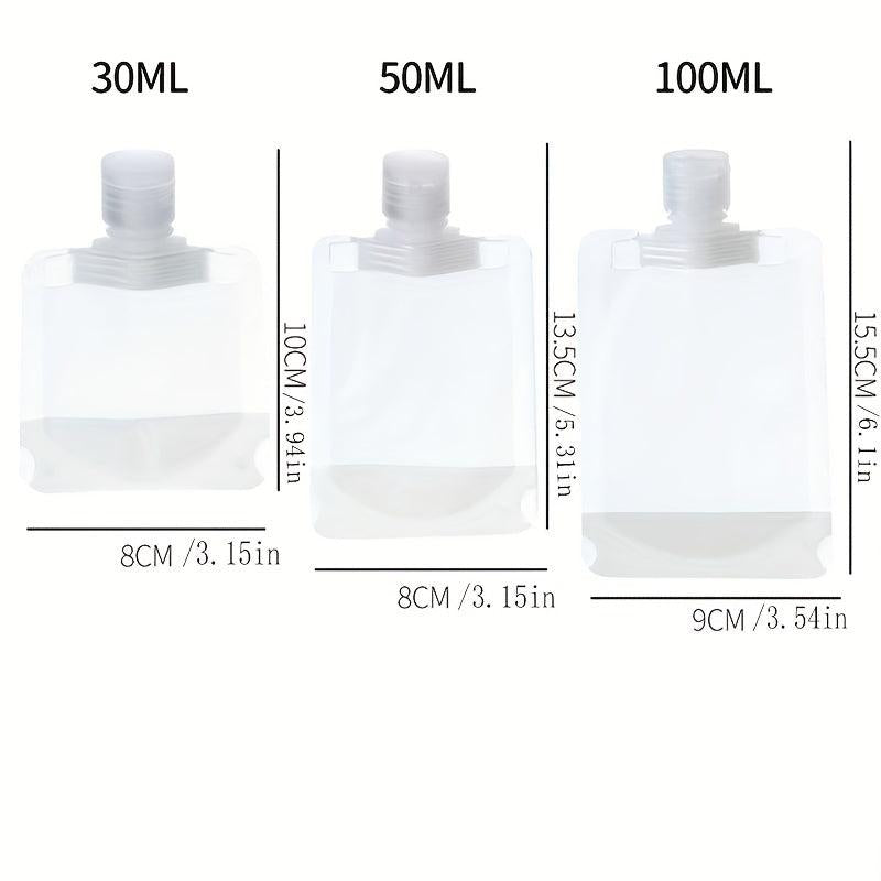 3pcs Empty Squeeze Pouch Makeup Bags Leakproof Portable Cosmetic Containers