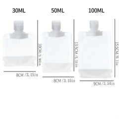 3pcs Empty Squeeze Pouch Makeup Bags Leakproof Portable Cosmetic Containers