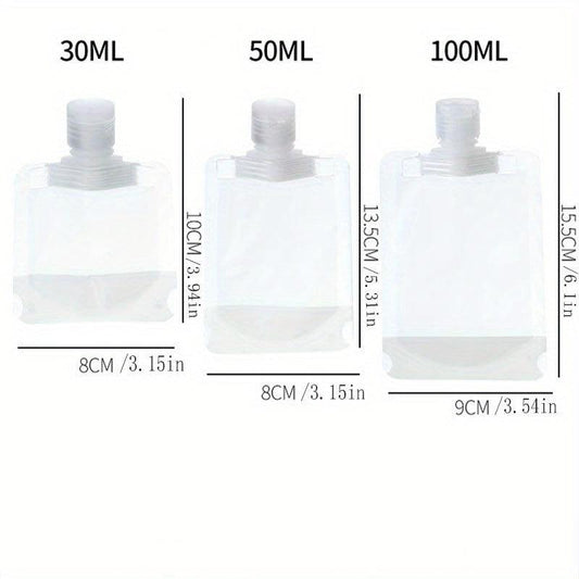 3pcs Empty Squeeze Pouch Makeup Bags Leakproof Portable Cosmetic Containers