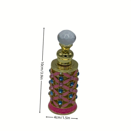 Antique Dubai Perfume Bottle Vintage Decorative Crystal Arab Style Empty Vials