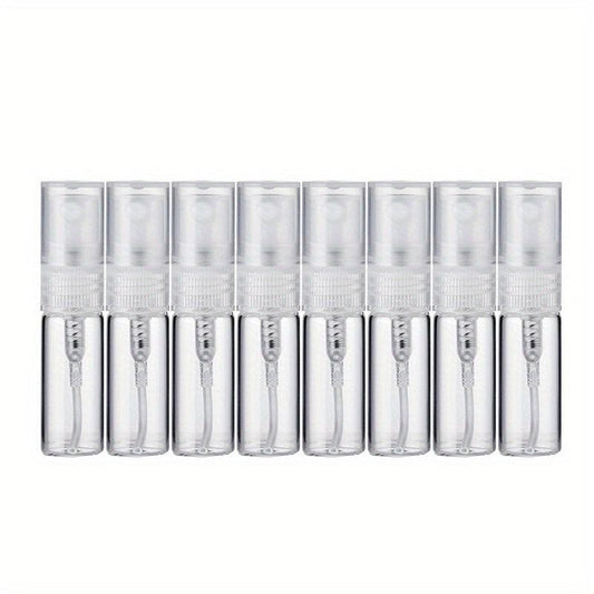8pcs 3ml Mini Clear Glass Spray Bottle Refillable Perfume Atomizer for Travel