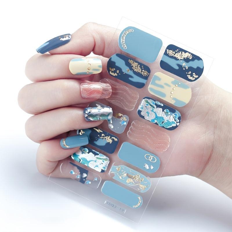 20 Colors Full Cover Nail Wraps High Nail Stickers