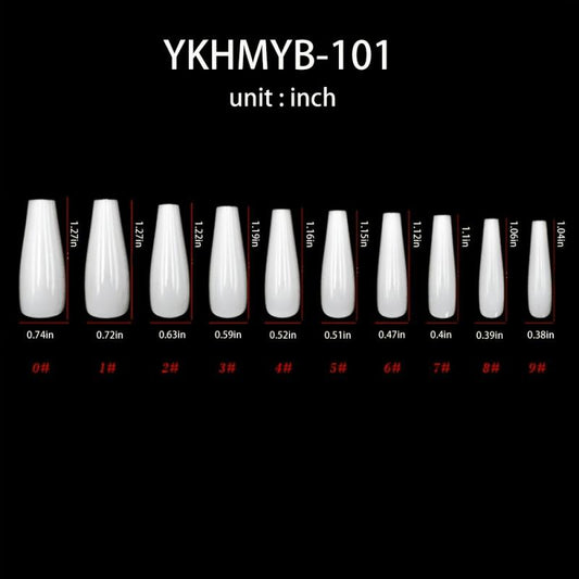 24 pcs Pink Gradient Coffin Press On Nails French Tip Acrylic Nails