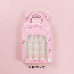 Kid's Cartoon Print Press On Nails 12pcs