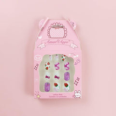 Kid's Cartoon Print Press On Nails 12pcs