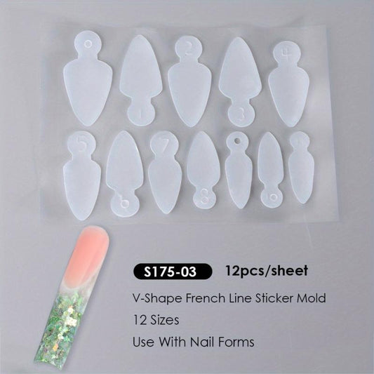12pcs Reusable French Nail Forms for Perfect Manicures