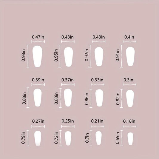 24pcs French Press On Nails Pink Edge Crocodile Cow Acrylic for Women