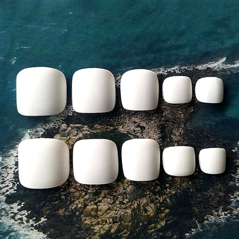 24pcs Solid Toenail Patch Wear Nail