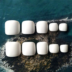 24pcs Solid Toenail Patch Wear Nail