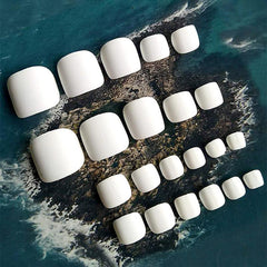 24pcs Solid Toenail Patch Wear Nail