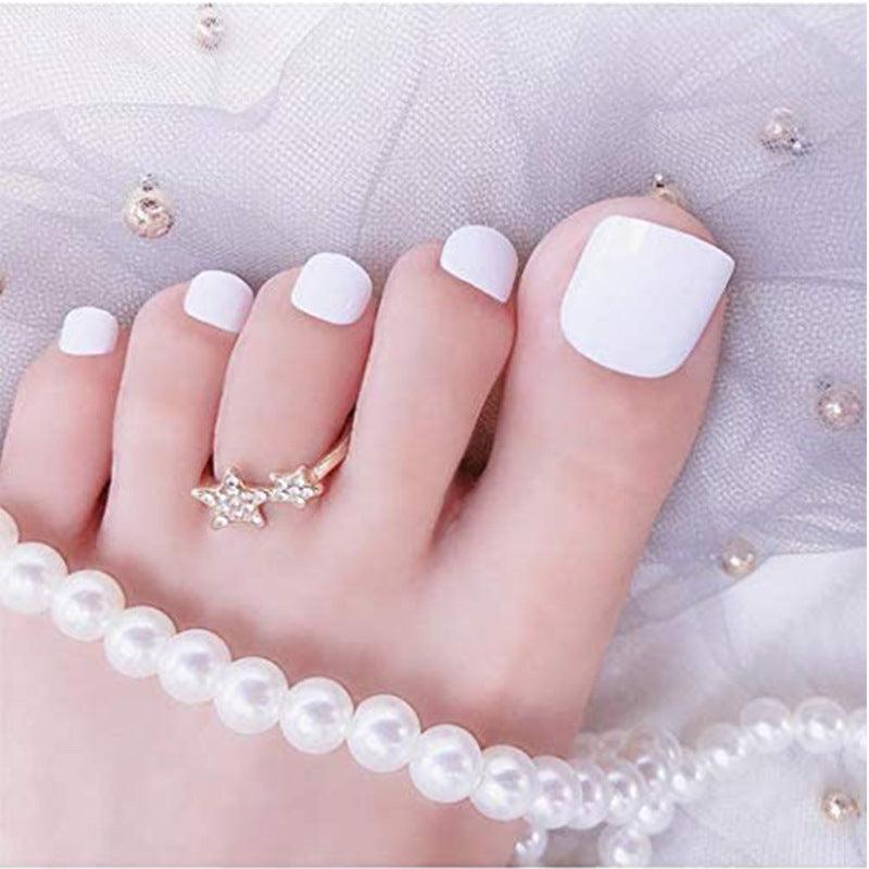 24pcs Solid Toenail Patch Wear Nail