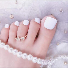 24pcs Solid Toenail Patch Wear Nail