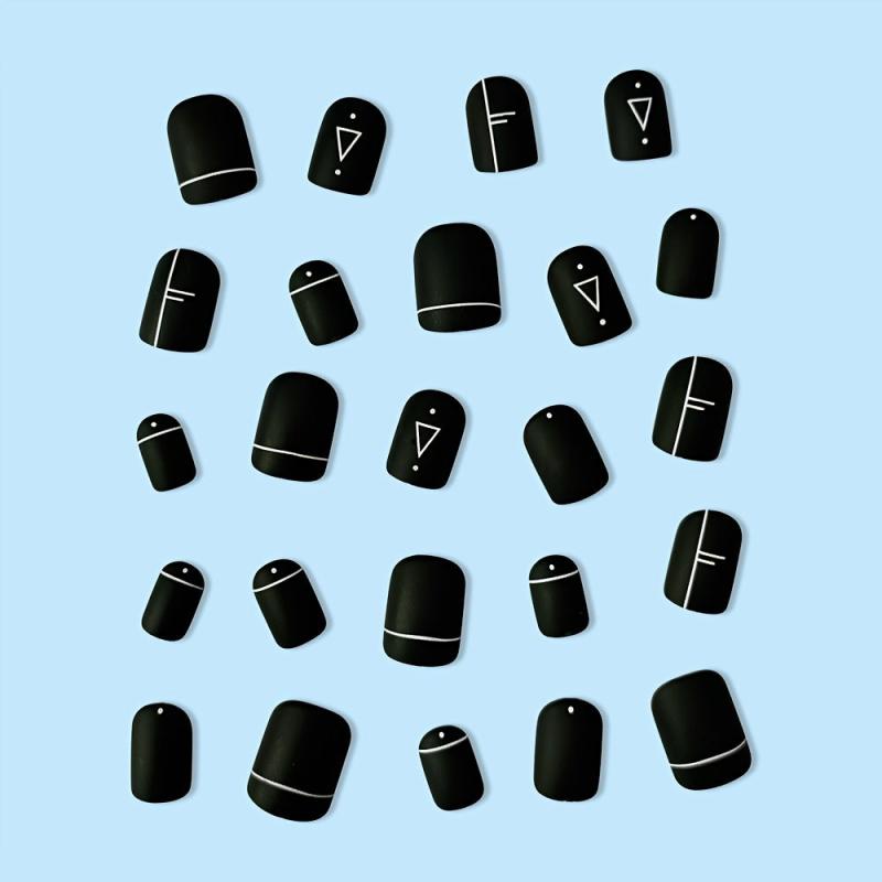 24 pcs Matte Press On Nails Square Glue Long Lasting Halloween Nails